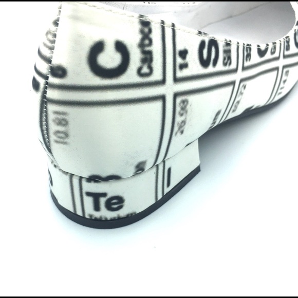 Periodic Table Ballet Block Heel Flats Pointed Toe - Picture 3 of 8